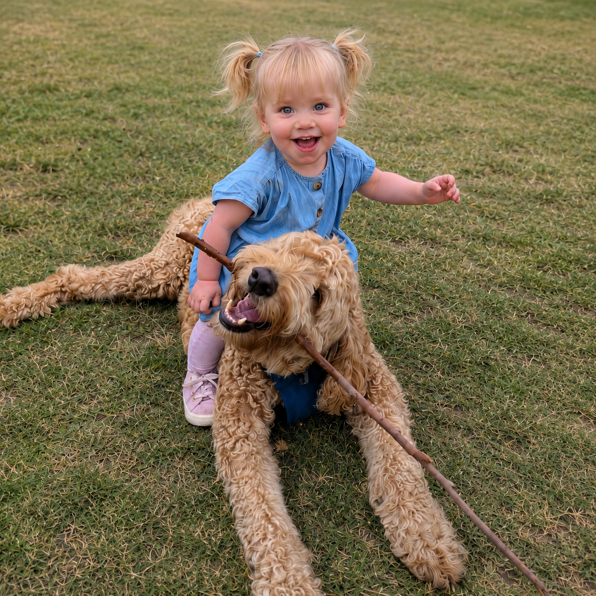 Buddy with a mobile, curious toddler