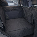 Buddy & Joy Dog Car  Hammock installed in car - showing the barrier, strong base, space , airflow and storage. 